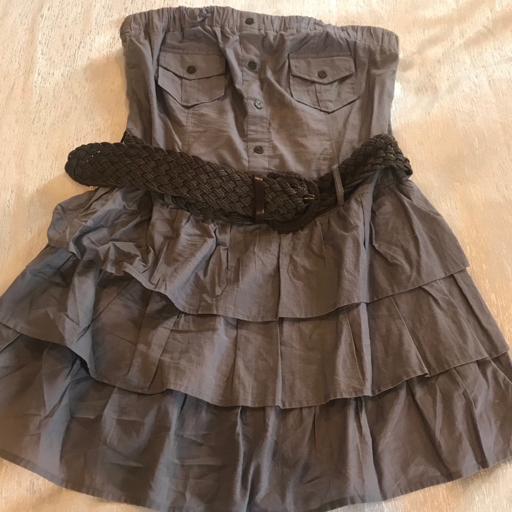 Strapless mini dress, country